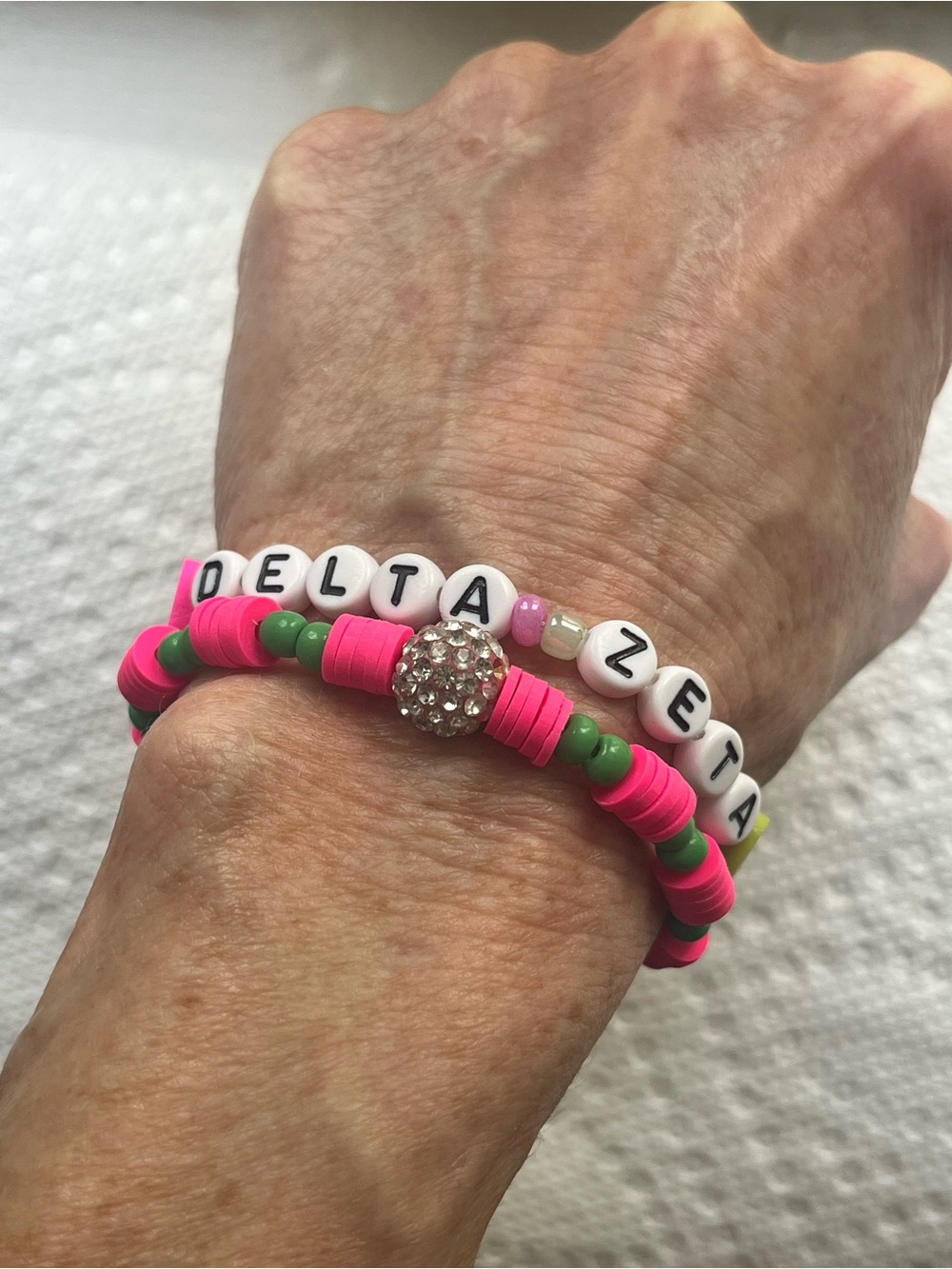 Delta Zeta Beaded Bracelet Stack